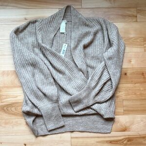 Max Studio Ribbed Tan Cardigan Sweater